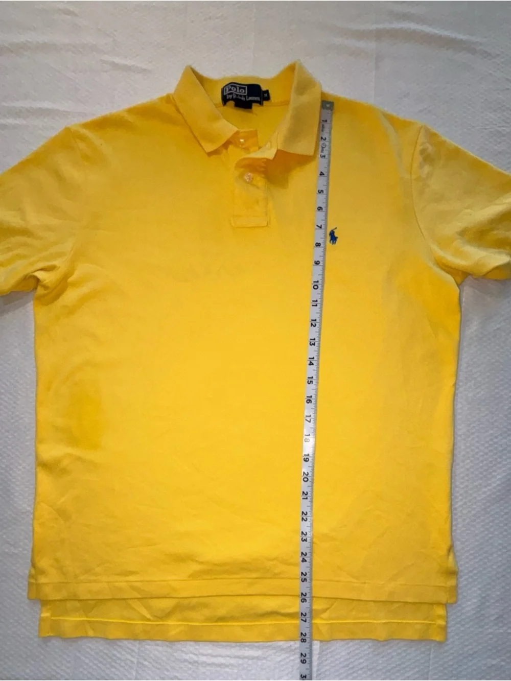 POLO RALPH LAUREN Bright Yellow Short Sleeve 100% Cotton Polo Shirt Size M